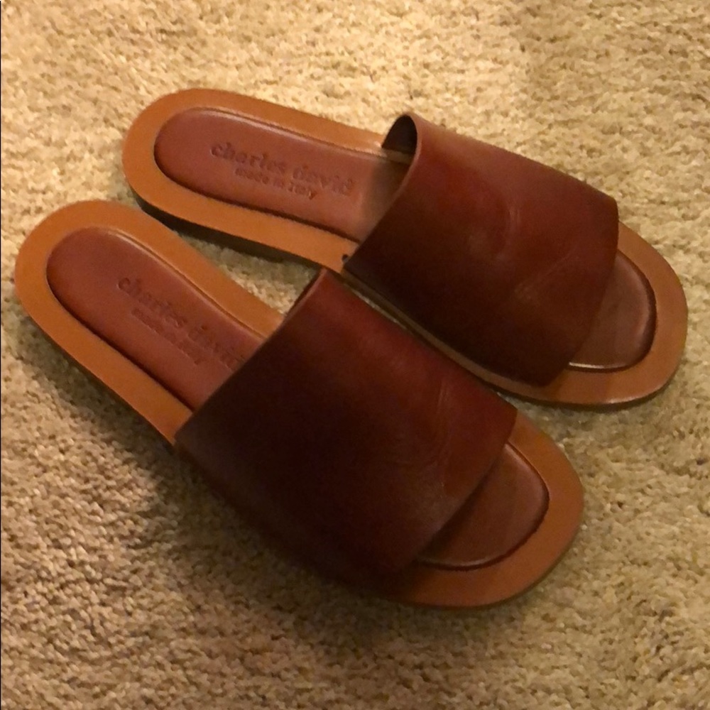Charles David Casey Slide Sandal In cognac